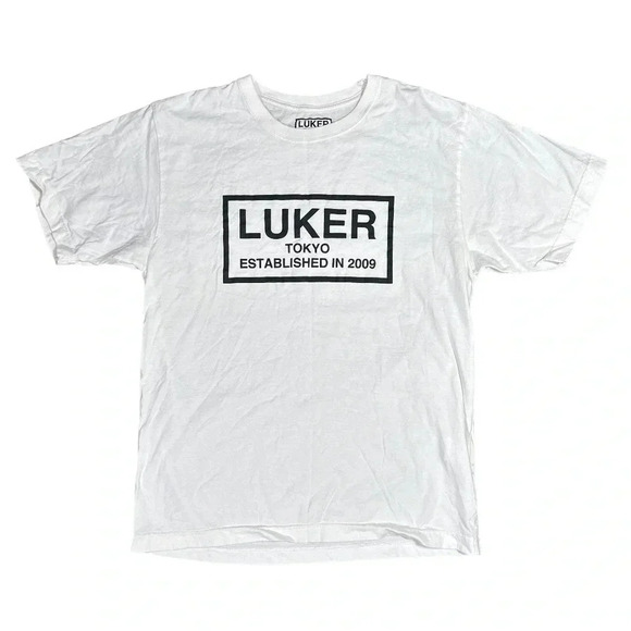 Luker by Neighborhood Japan Tokyo Big Logo  White T Shirt Mens Medium - Picture 1 of 7